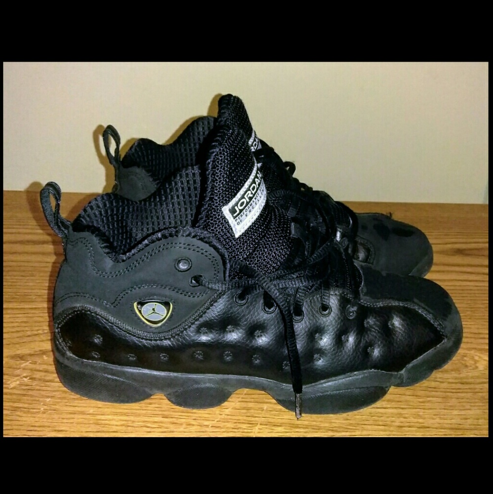 Boys Air Jordan 13 Retro BG Black/Black